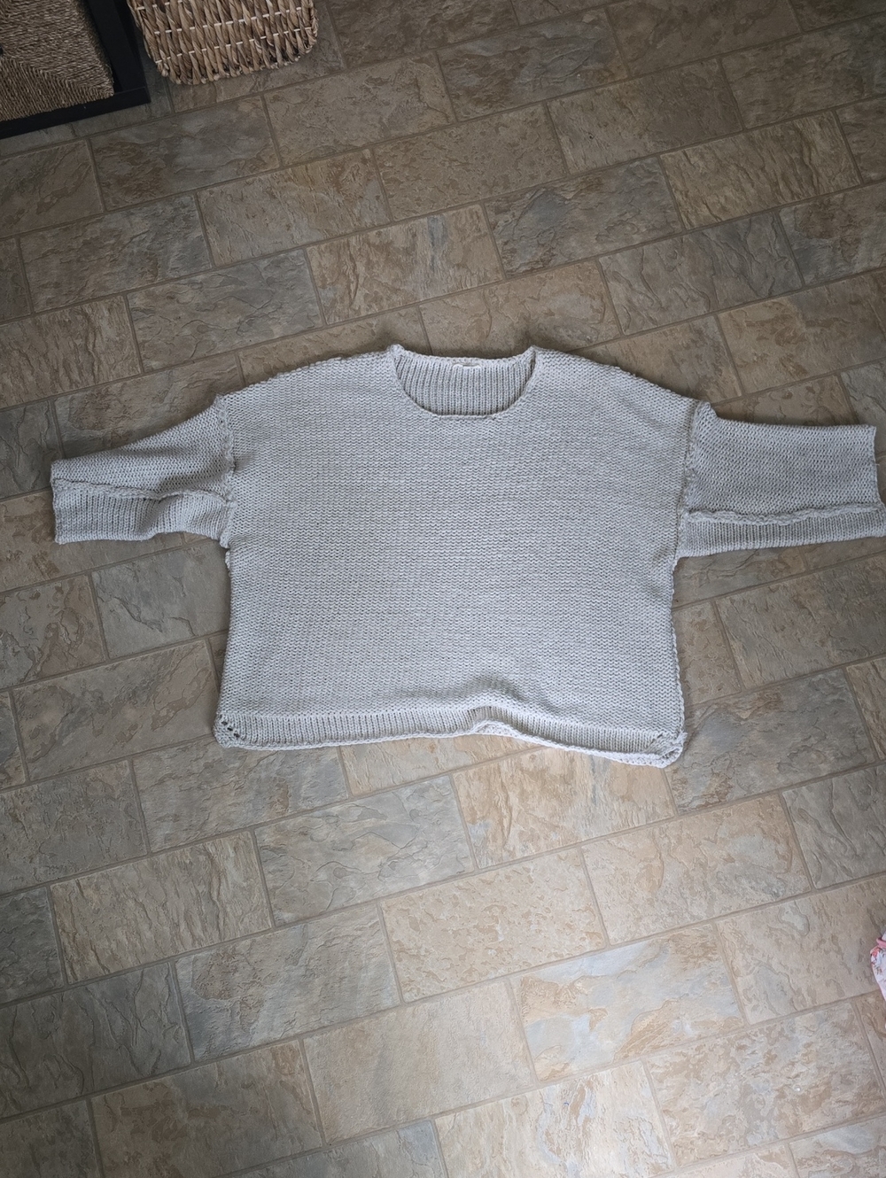 Easel Cream Knit Boxy Sweater